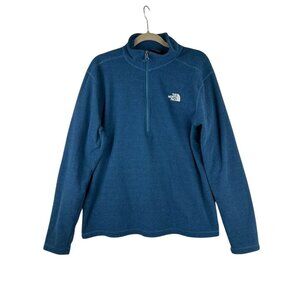 The North Face Men's Large Sweater Blue Quarter Zip Long Sleeve